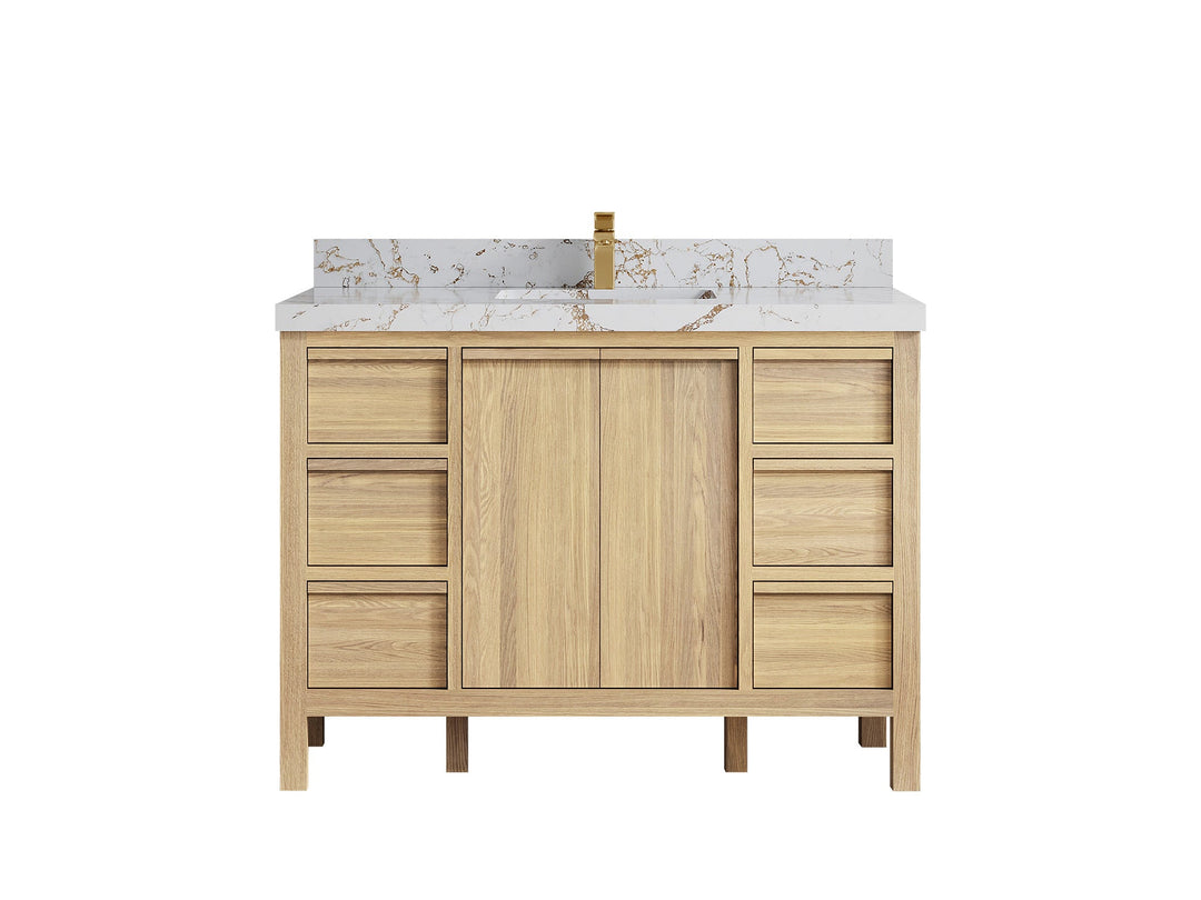 Elizabeth White Oak 48 in. W x 22 in. D Single Sink Bathroom Vanity - Willow Bath and Vanity