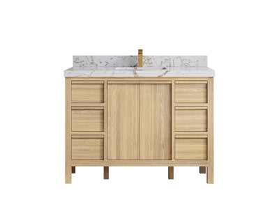 Elizabeth White Oak 48 in. W x 22 in. D Single Sink Bathroom Vanity - Willow Bath and Vanity