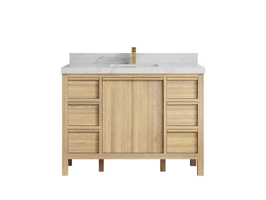 Elizabeth White Oak 48 in. W x 22 in. D Single Sink Bathroom Vanity - Willow Bath and Vanity