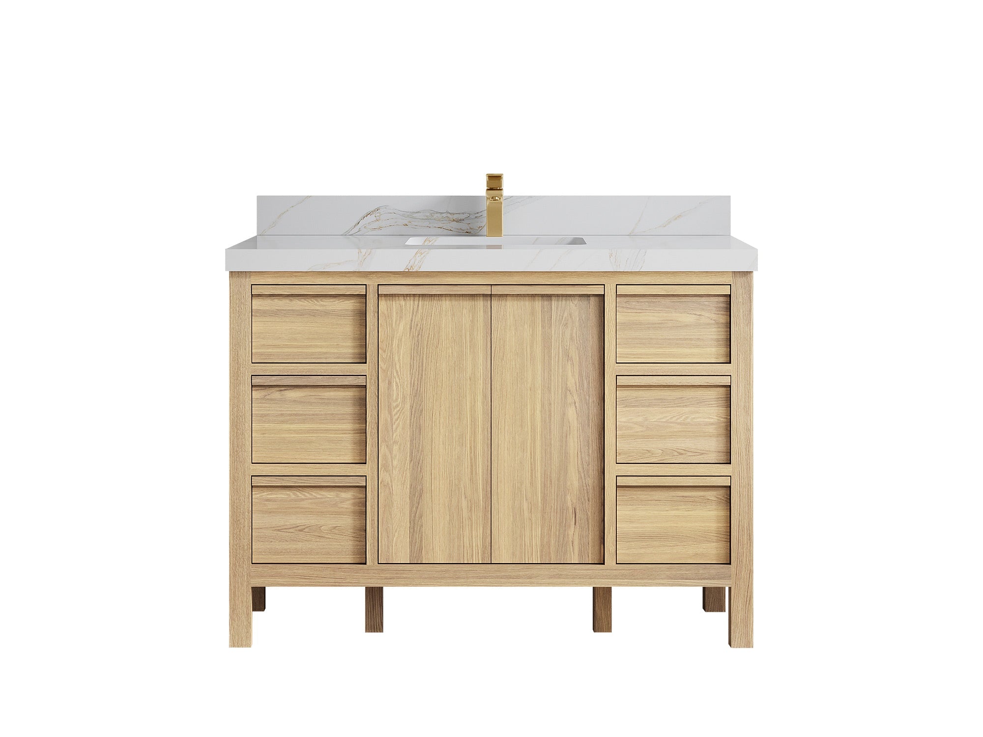 Elizabeth White Oak 48 in. W x 22 in. D Single Sink Bathroom Vanity - Willow Bath and Vanity