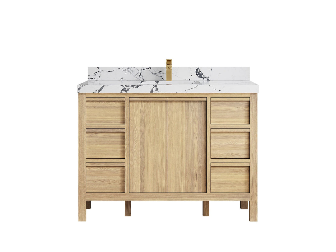 Elizabeth White Oak 48 in. W x 22 in. D Single Sink Bathroom Vanity - Willow Bath and Vanity