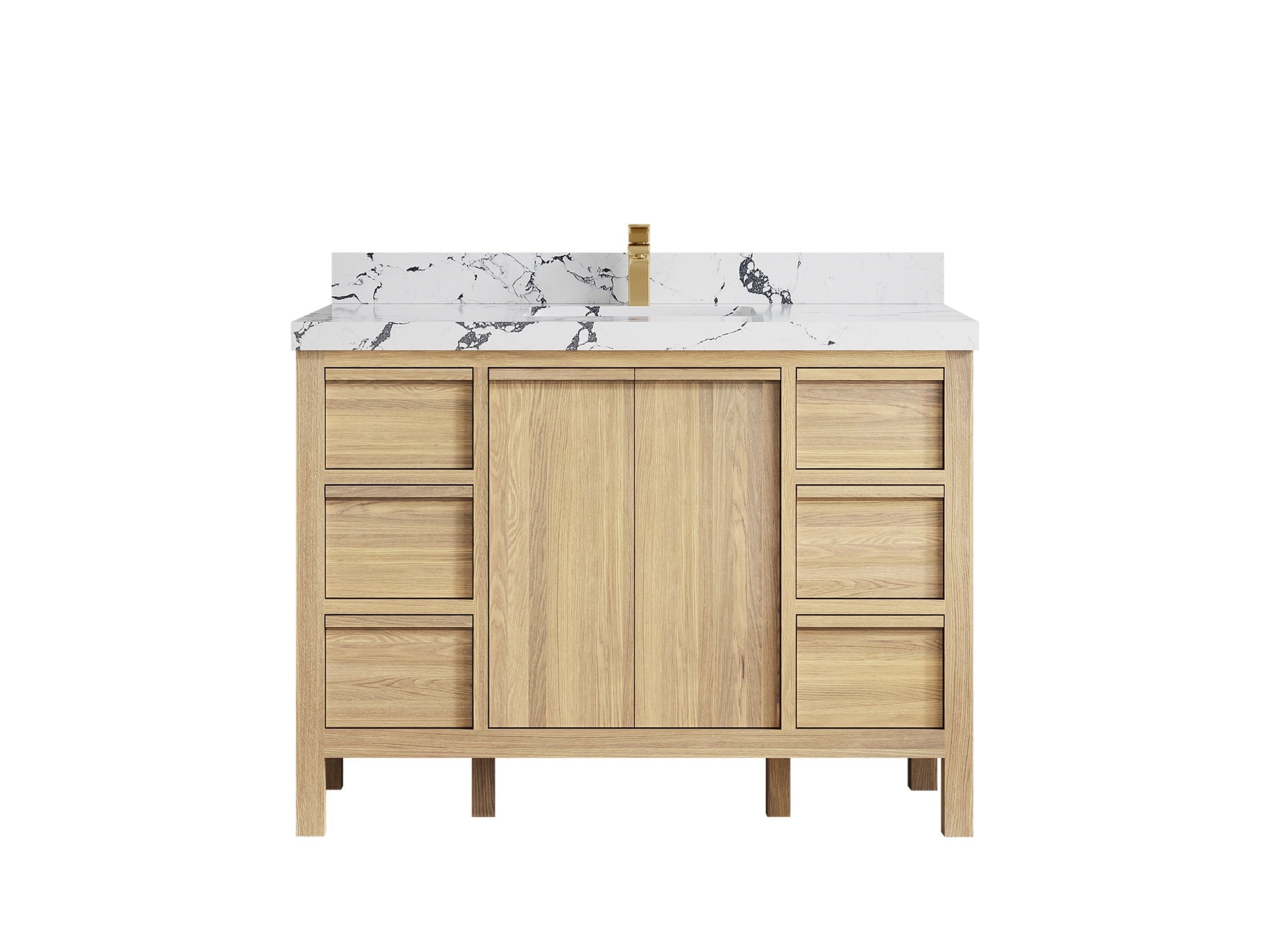 Elizabeth White Oak 48 in. W x 22 in. D Single Sink Bathroom Vanity - Willow Bath and Vanity