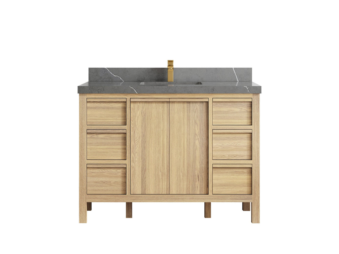Elizabeth White Oak 48 in. W x 22 in. D Single Sink Bathroom Vanity - Willow Bath and Vanity