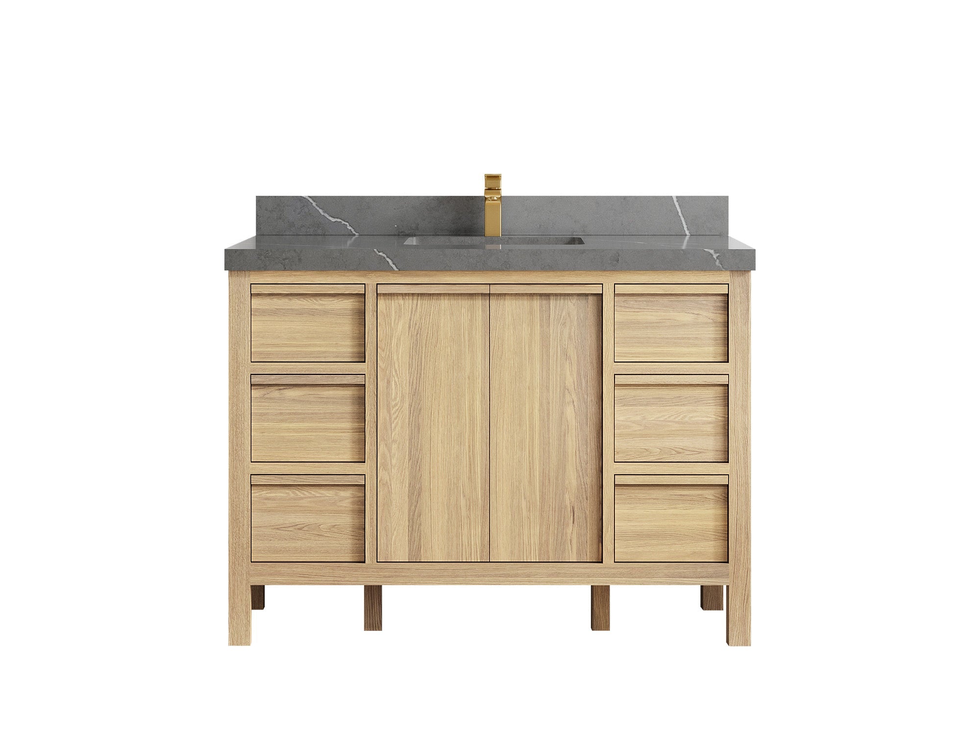 Elizabeth White Oak 48 in. W x 22 in. D Single Sink Bathroom Vanity - Willow Bath and Vanity