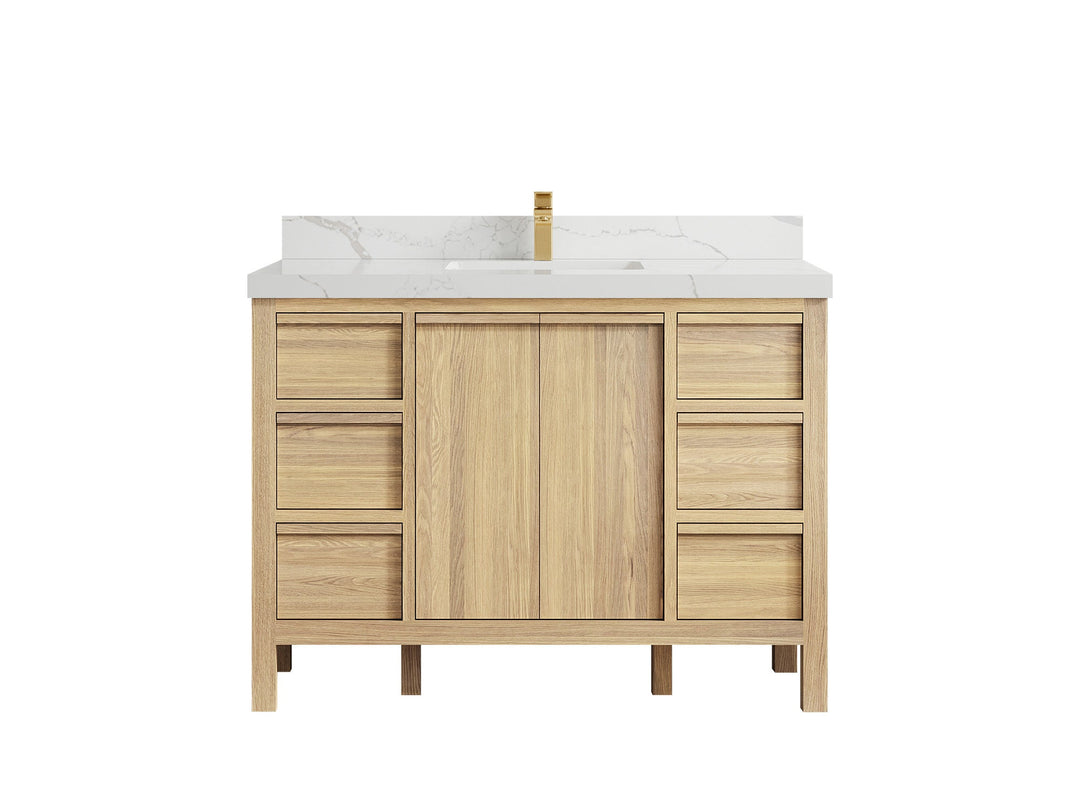 Elizabeth White Oak 48 in. W x 22 in. D Single Sink Bathroom Vanity - Willow Bath and Vanity