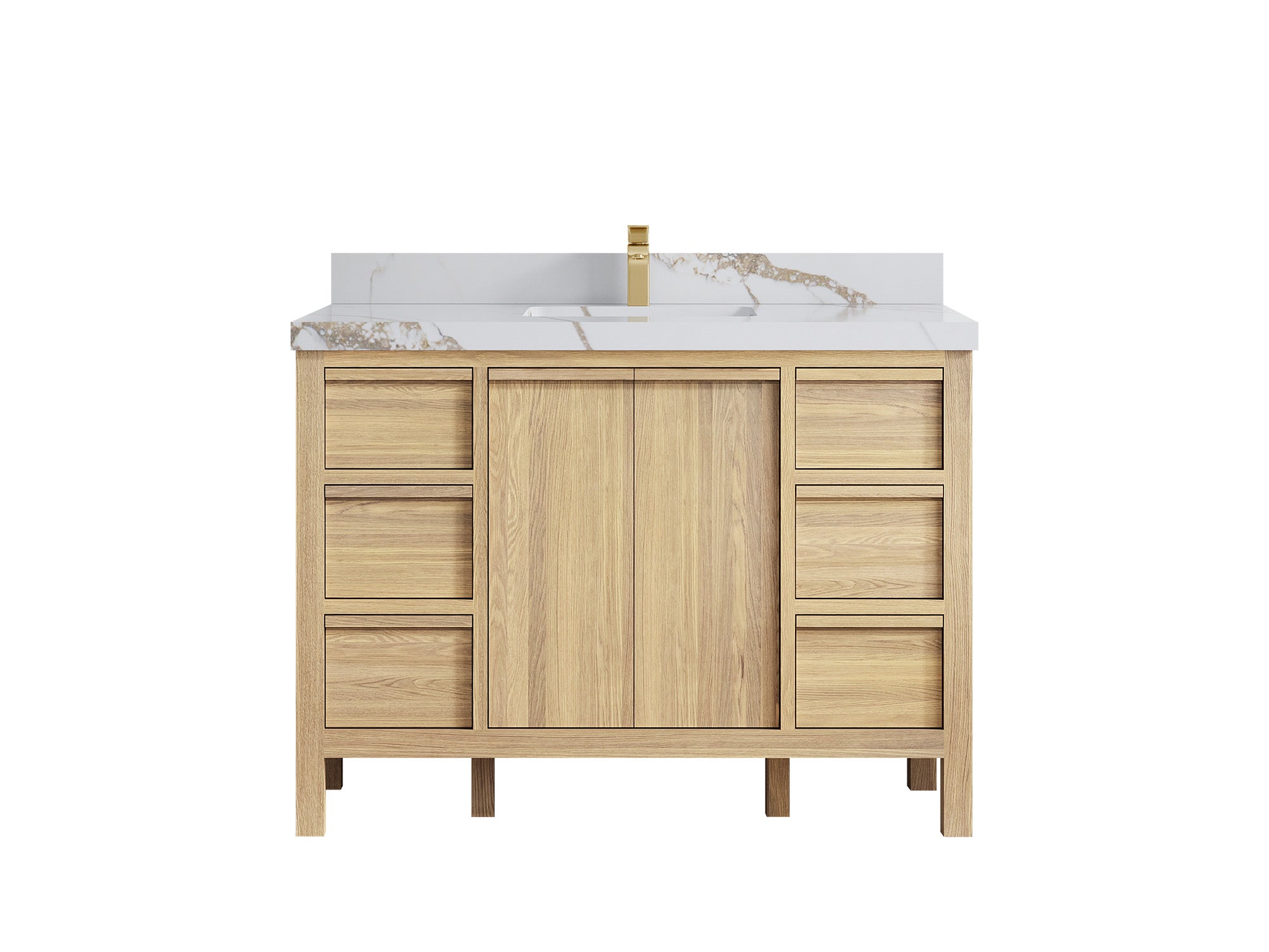 Elizabeth White Oak 48 in. W x 22 in. D Single Sink Bathroom Vanity - Willow Bath and Vanity