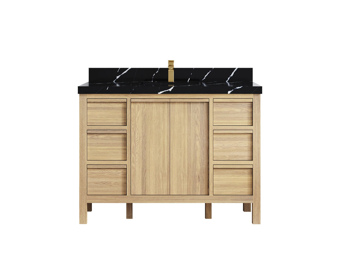 Elizabeth White Oak 48 in. W x 22 in. D Single Sink Bathroom Vanity - Willow Bath and Vanity