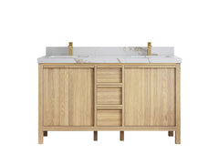 Elizabeth White Oak 60 in. W x 22 in. D Double Sink Bathroom Vanity - photo 10