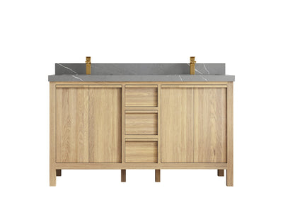 Elizabeth White Oak 60 in. W x 22 in. D Double Sink Bathroom Vanity - Willow Bath and Vanity