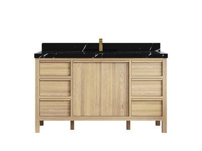 Elizabeth White Oak 60 in. W x 22 in. D Single Sink Bathroom Vanity - Willow Bath and Vanity