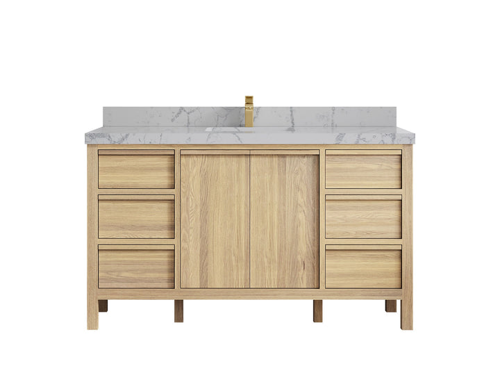 Elizabeth White Oak 60 in. W x 22 in. D Single Sink Bathroom Vanity - photo 47