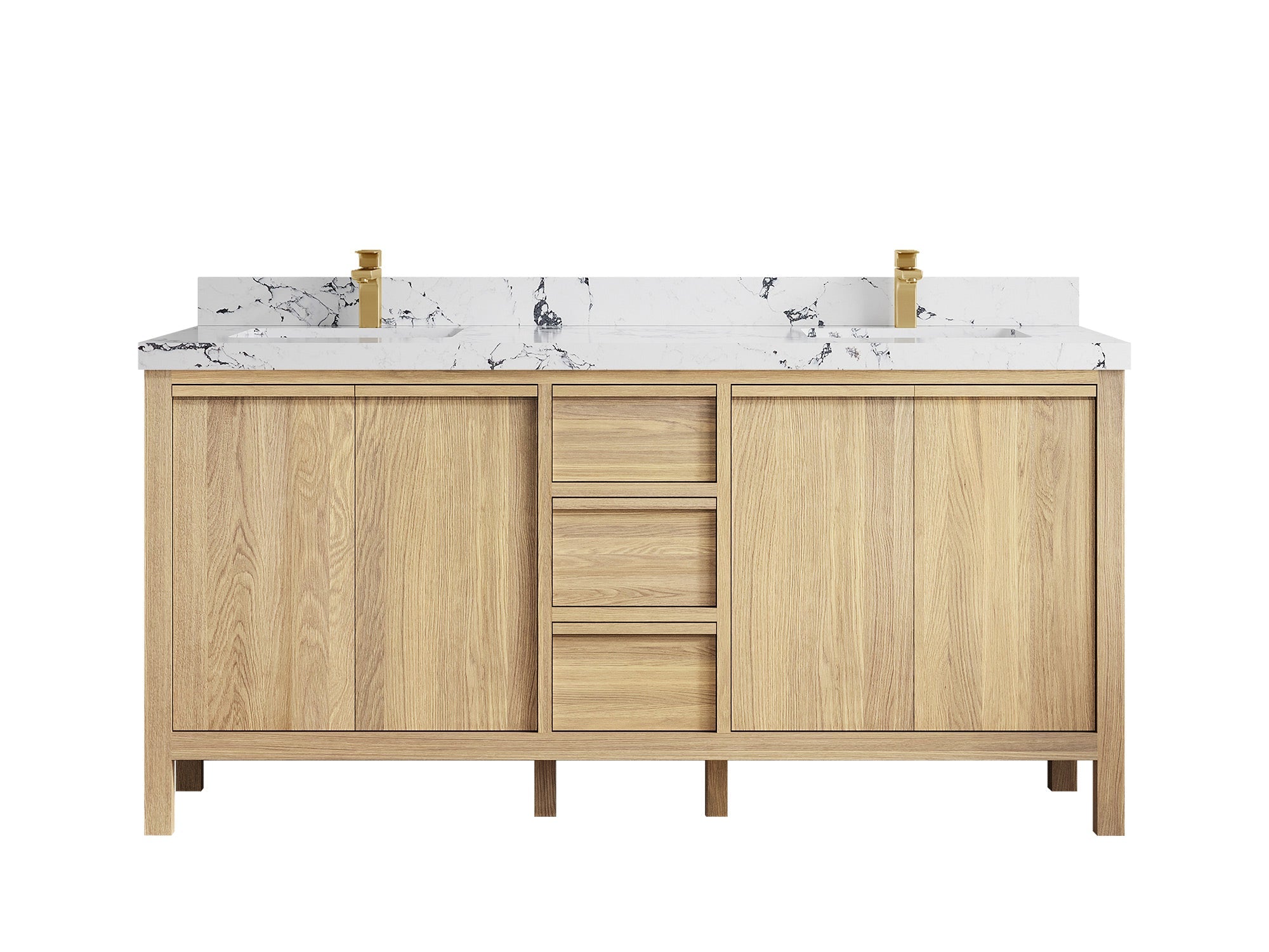Elizabeth White Oak 72 in. W x 22 in. D Double Sink Bathroom Vanity - Willow Bath and Vanity