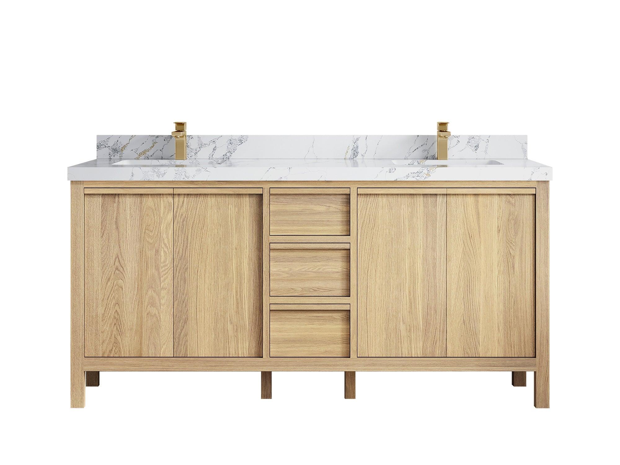 Elizabeth White Oak 72 in. W x 22 in. D Double Sink Bathroom Vanity - Willow Bath and Vanity