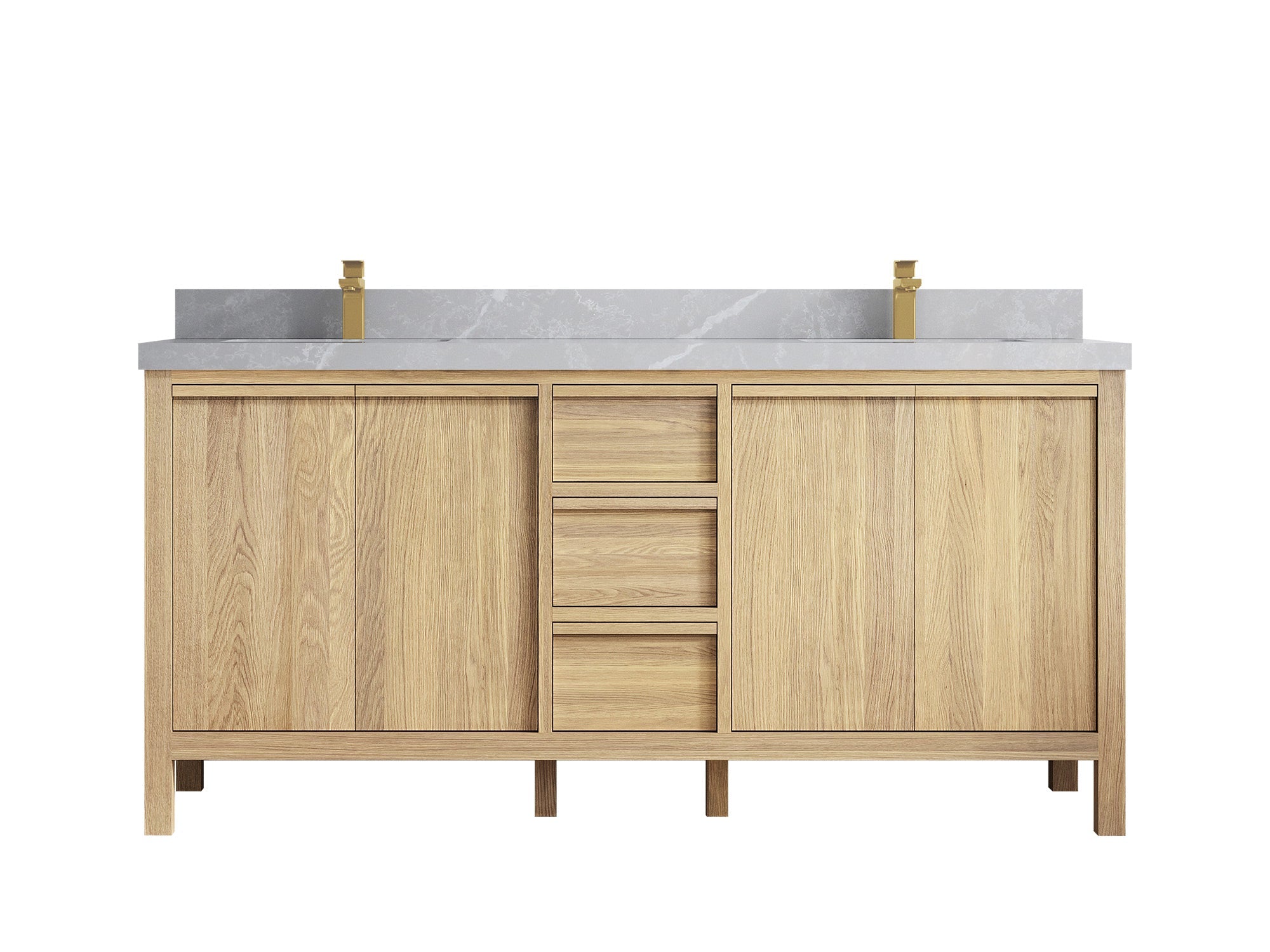 Elizabeth White Oak 72 in. W x 22 in. D Double Sink Bathroom Vanity - Willow Bath and Vanity