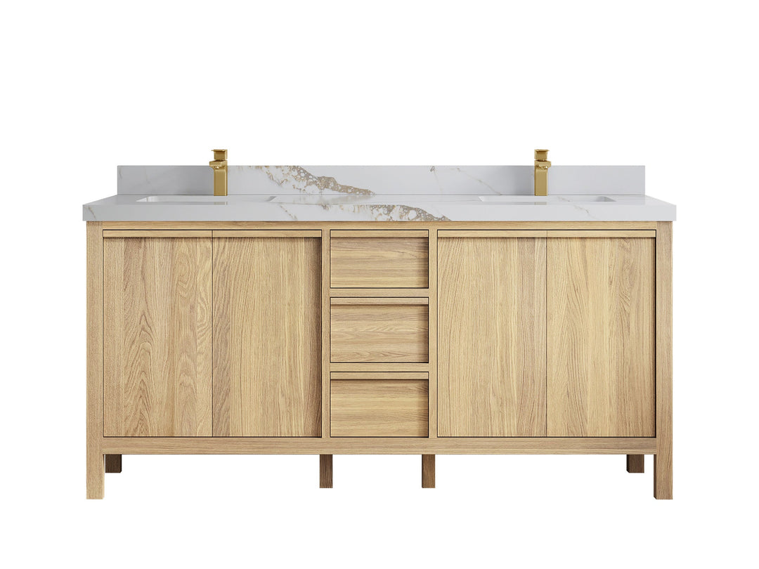 Elizabeth White Oak 72 in. W x 22 in. D Double Sink Bathroom Vanity - Willow Bath and Vanity