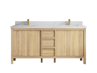 Elizabeth White Oak 72 in. W x 22 in. D Double Sink Bathroom Vanity - Willow Bath and Vanity