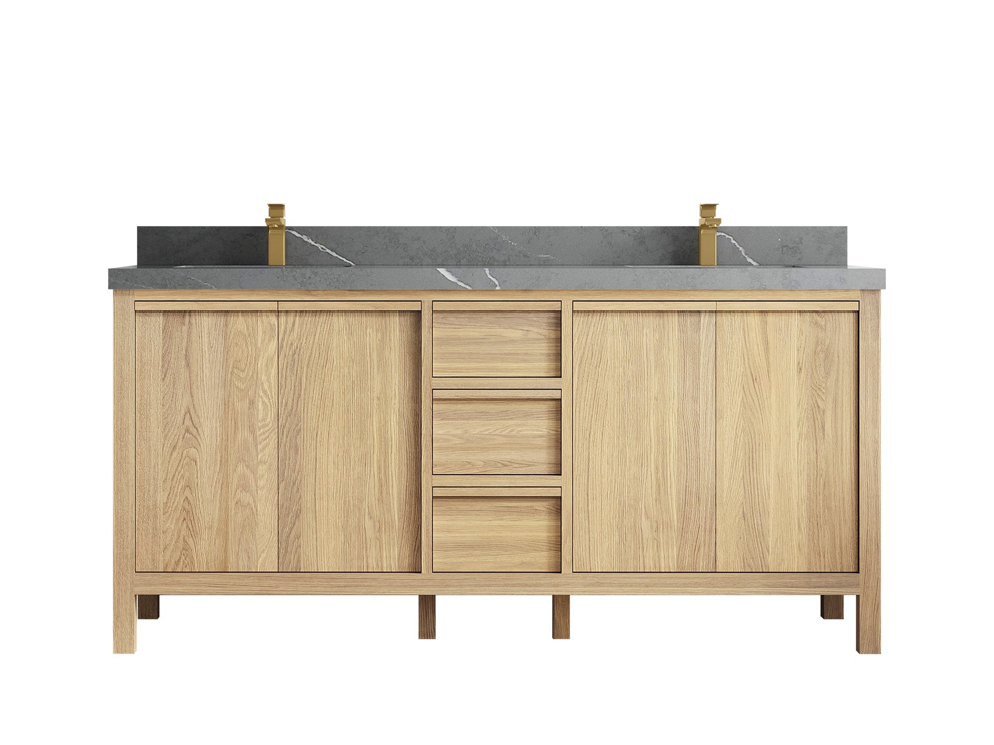 Elizabeth White Oak 72 in. W x 22 in. D Double Sink Bathroom Vanity - Willow Bath and Vanity