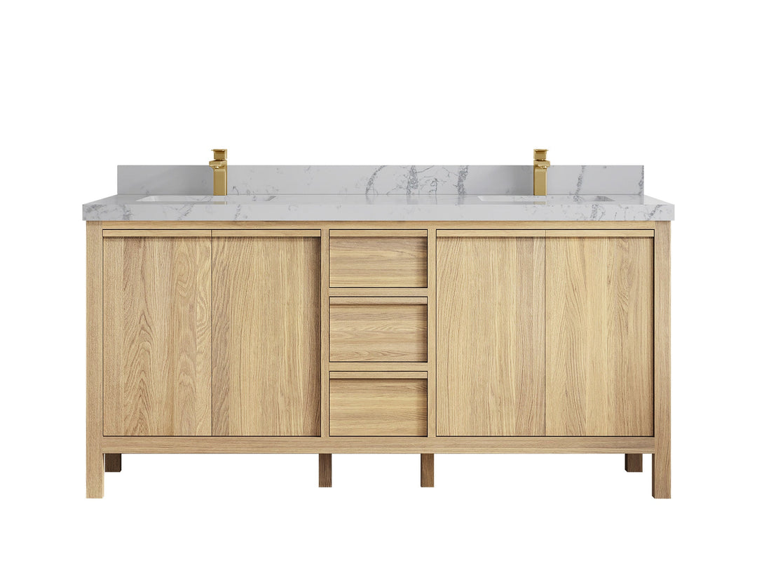 Elizabeth White Oak 72 in. W x 22 in. D Double Sink Bathroom Vanity - Willow Bath and Vanity