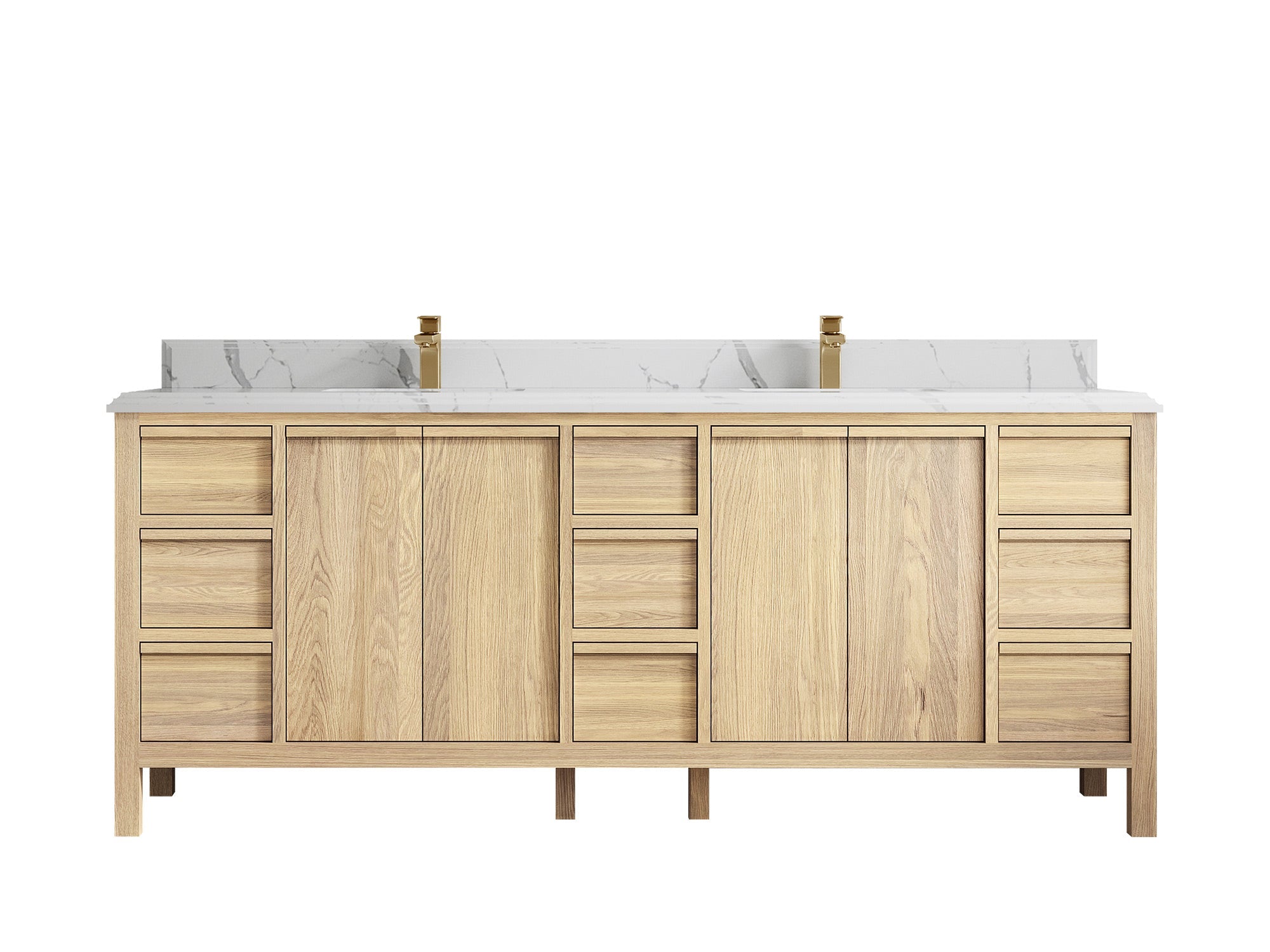 Elizabeth White Oak 84 in. W x 22 in. D Double Sink Bathroom Vanity - Willow Bath and Vanity