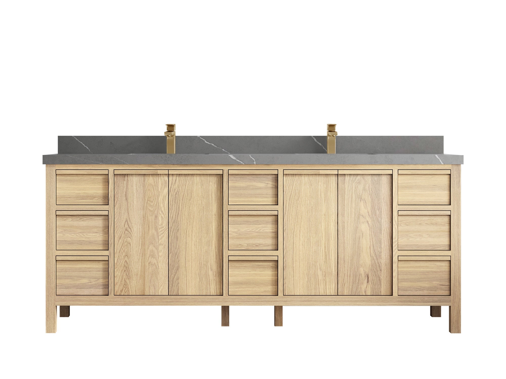 Elizabeth White Oak 84 in. W x 22 in. D Double Sink Bathroom Vanity - Willow Bath and Vanity