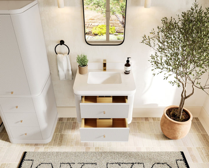 Hampton Floating 30 in. W x 22 in. D Single Sink Bathroom Vanity - photo 5