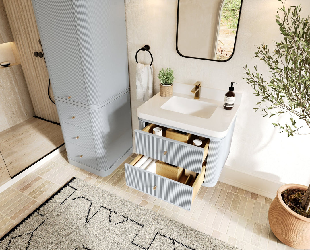 Hampton Floating 30 in. W x 22 in. D Single Sink Bathroom Vanity - Willow Bath and Vanity