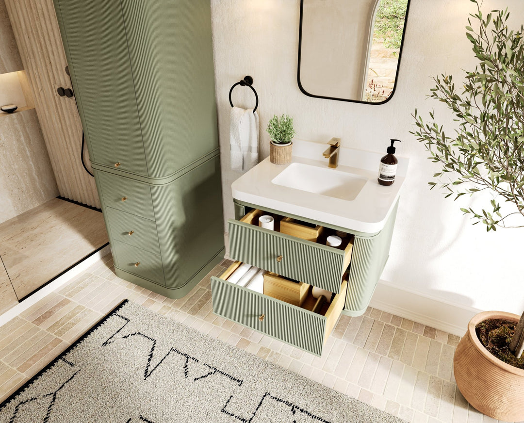 Hampton Floating 30 in. W x 22 in. D Single Sink Bathroom Vanity - Willow Bath and Vanity