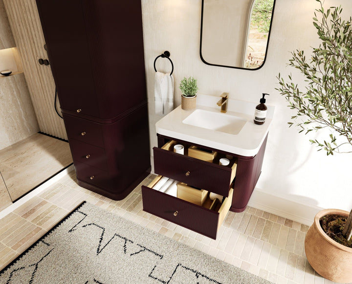Hampton Floating 30 in. W x 22 in. D Single Sink Bathroom Vanity - photo 3