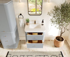 Hampton Floating 30 in. W x 22 in. D Single Sink Bathroom Vanity - photo 5