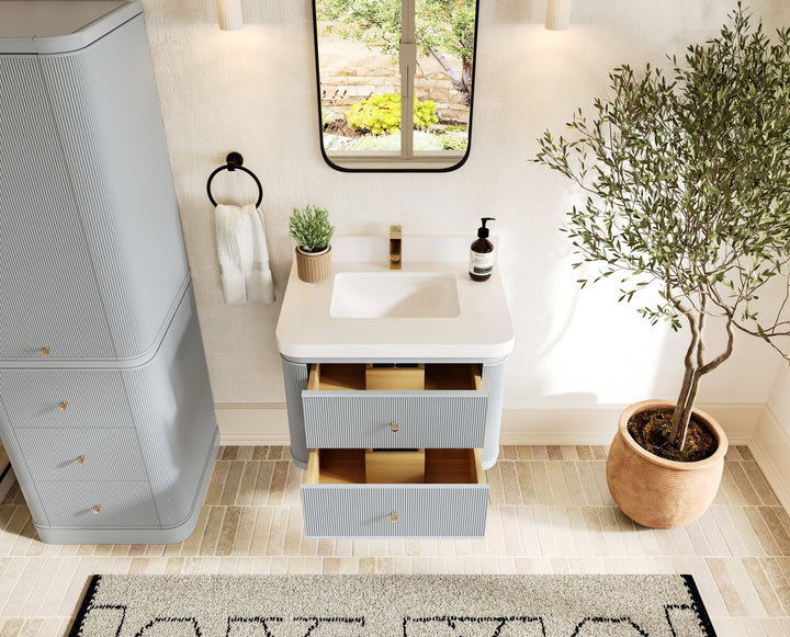 Hampton Floating 30 in. W x 22 in. D Single Sink Bathroom Vanity - photo 5