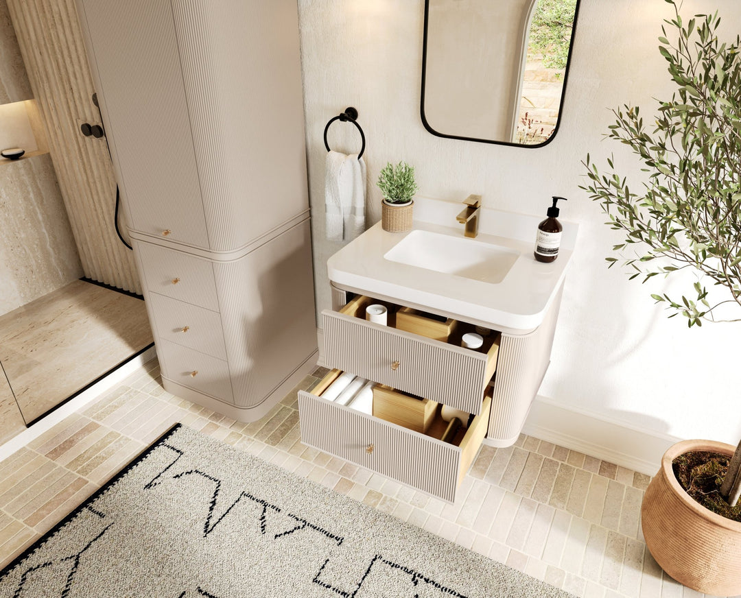 Hampton Floating 30 in. W x 22 in. D Single Sink Bathroom Vanity - Willow Bath and Vanity