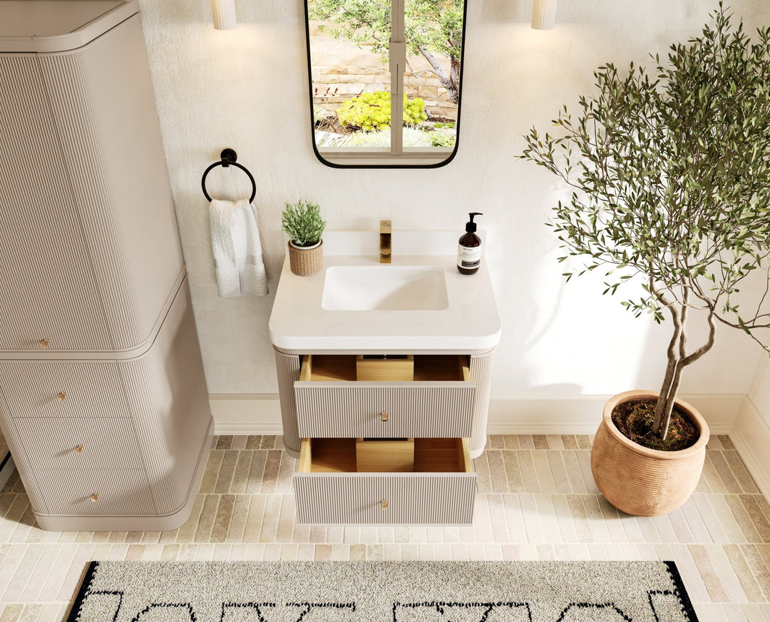 Hampton Floating 30 in. W x 22 in. D Single Sink Bathroom Vanity - Willow Bath and Vanity