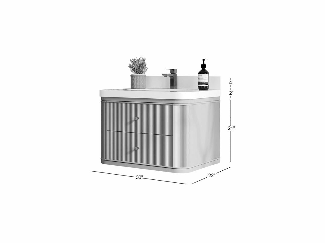 Hampton Floating 30 in. W x 22 in. D Single Sink Bathroom Vanity | 
              
                Evergreen
                
                  
             - HMP-FLT-CAB-EGN-29 - photo №3