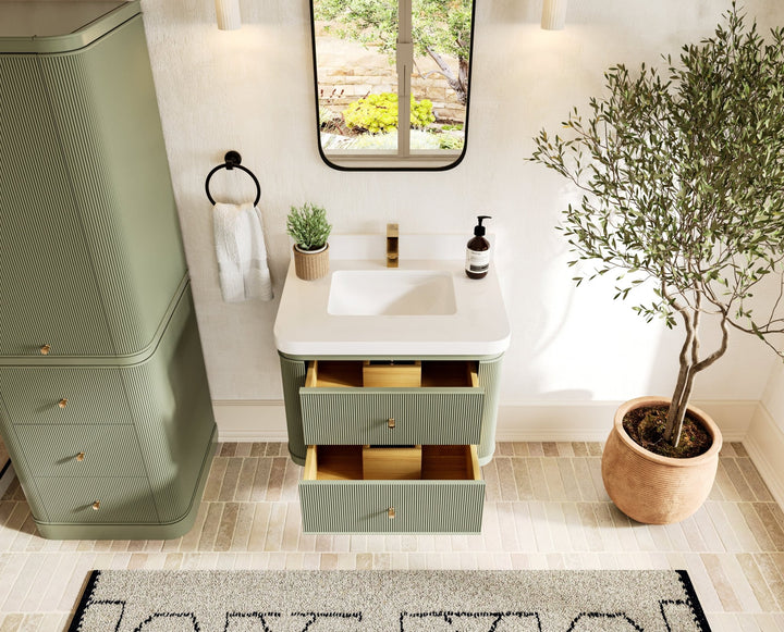 Hampton Floating 30 in. W x 22 in. D Single Sink Bathroom Vanity - photo 4