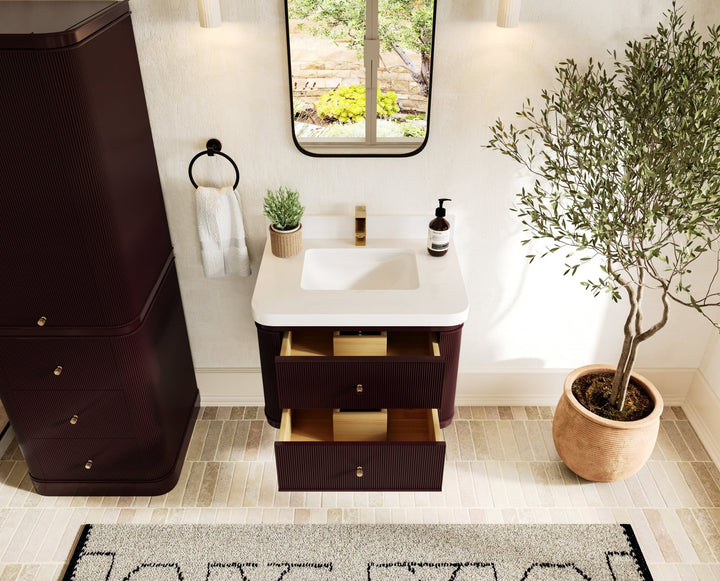 Hampton Floating 30 in. W x 22 in. D Single Sink Bathroom Vanity - photo 5