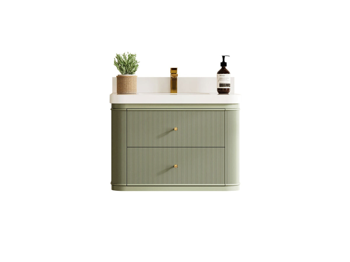 Hampton Floating 30 in. W x 22 in. D Single Sink Bathroom Vanity - Willow Bath and Vanity