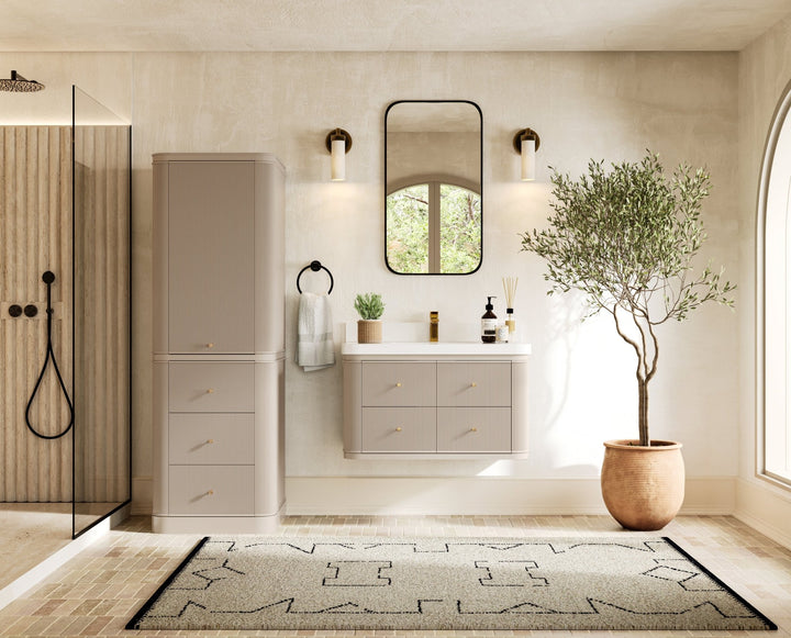 Hampton Floating 36 in. W x 22 in. D Center Sink Bathroom Vanity - photo 4