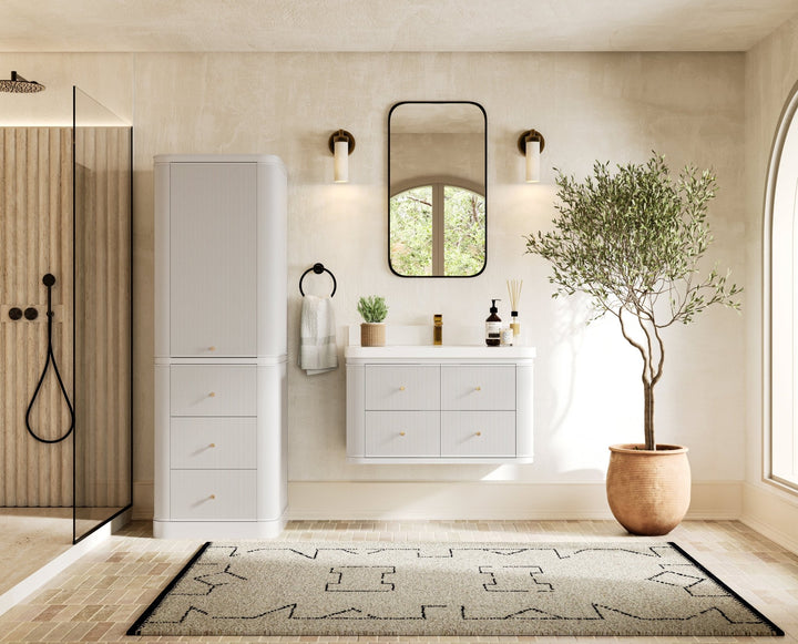 Hampton Floating 36 in. W x 22 in. D Center Sink Bathroom Vanity - photo 4