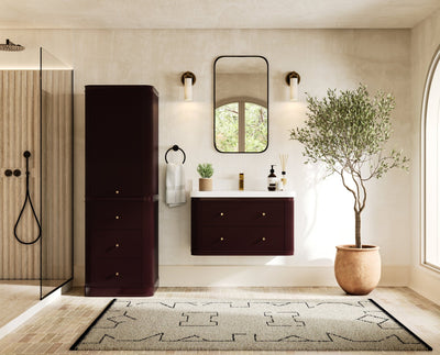Hampton Floating 36 in. W x 22 in. D Center Sink Bathroom Vanity - Willow Bath and Vanity