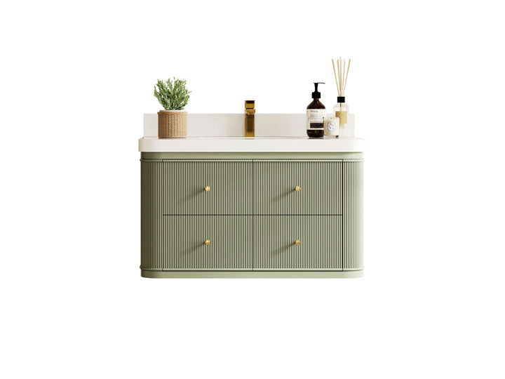 Hampton Floating 36 in. W x 22 in. D Center Sink Bathroom Vanity - photo 1