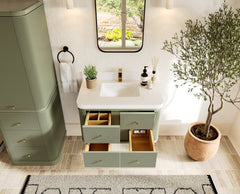 Hampton Floating 36 in. W x 22 in. D Center Sink Bathroom Vanity - photo 4