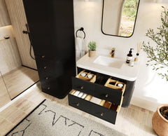 Hampton Floating 36 in. W x 22 in. D Center Sink Bathroom Vanity - photo 3