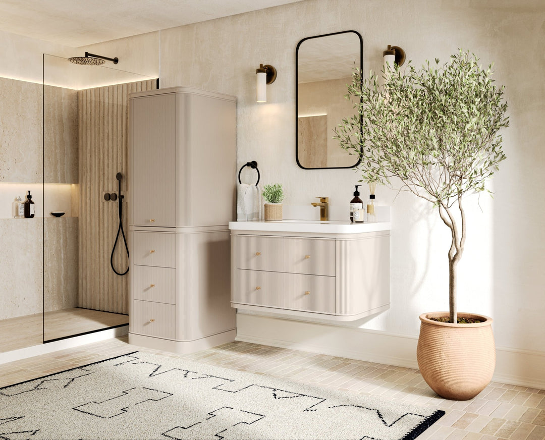 Hampton Floating 36 in. W x 22 in. D Center Sink Bathroom Vanity - Willow Bath and Vanity