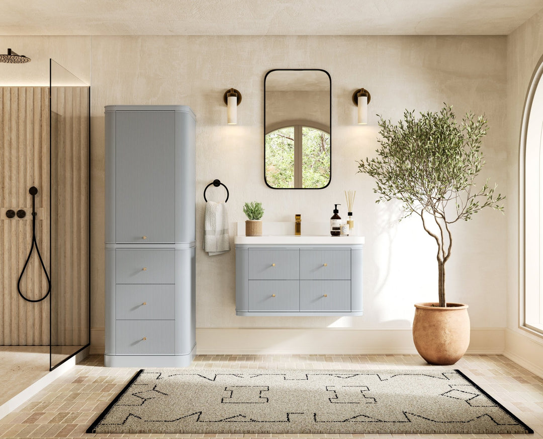 Hampton Floating 36 in. W x 22 in. D Center Sink Bathroom Vanity - Willow Bath and Vanity