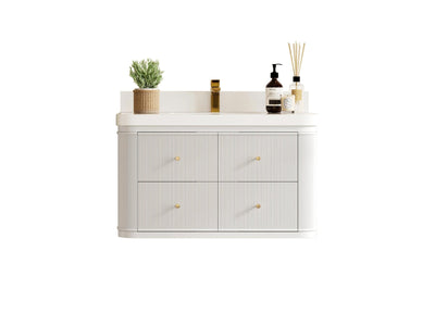 Hampton Floating 36 in. W x 22 in. D Center Sink Bathroom Vanity - Willow Bath and Vanity