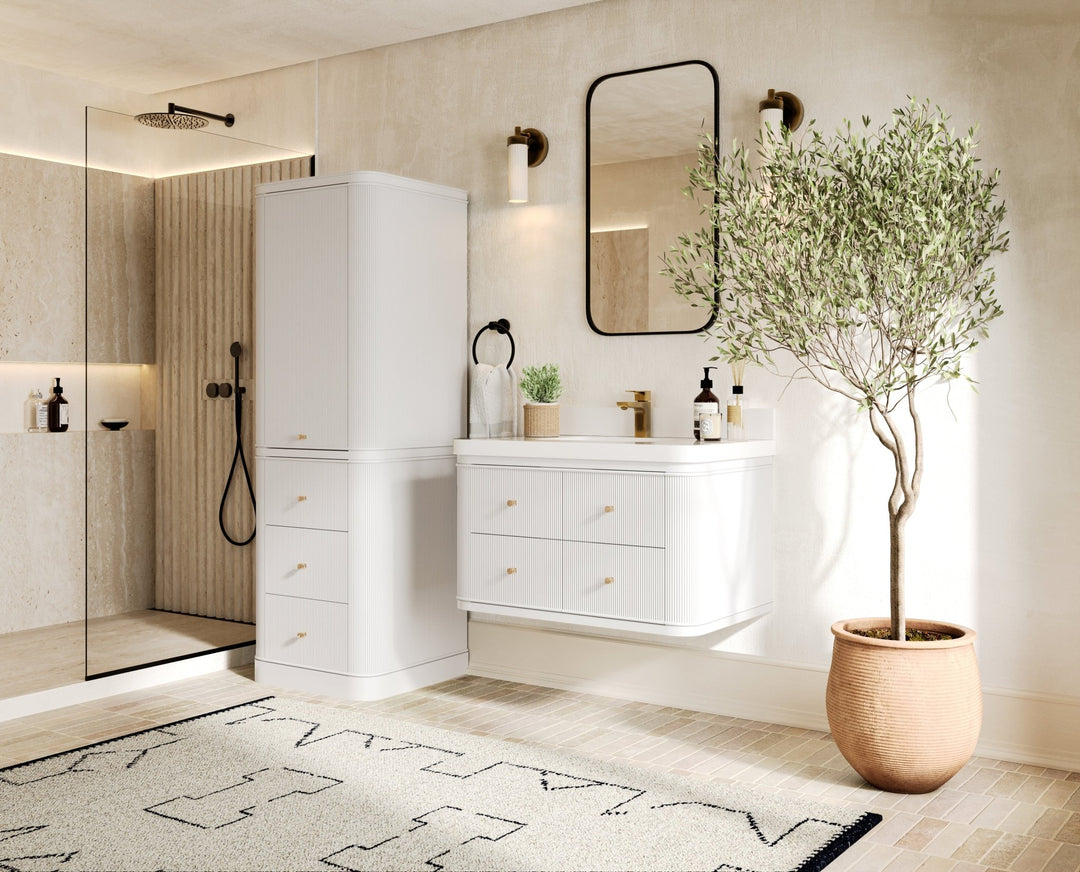 Hampton Floating 36 in. W x 22 in. D Center Sink Bathroom Vanity - Willow Bath and Vanity