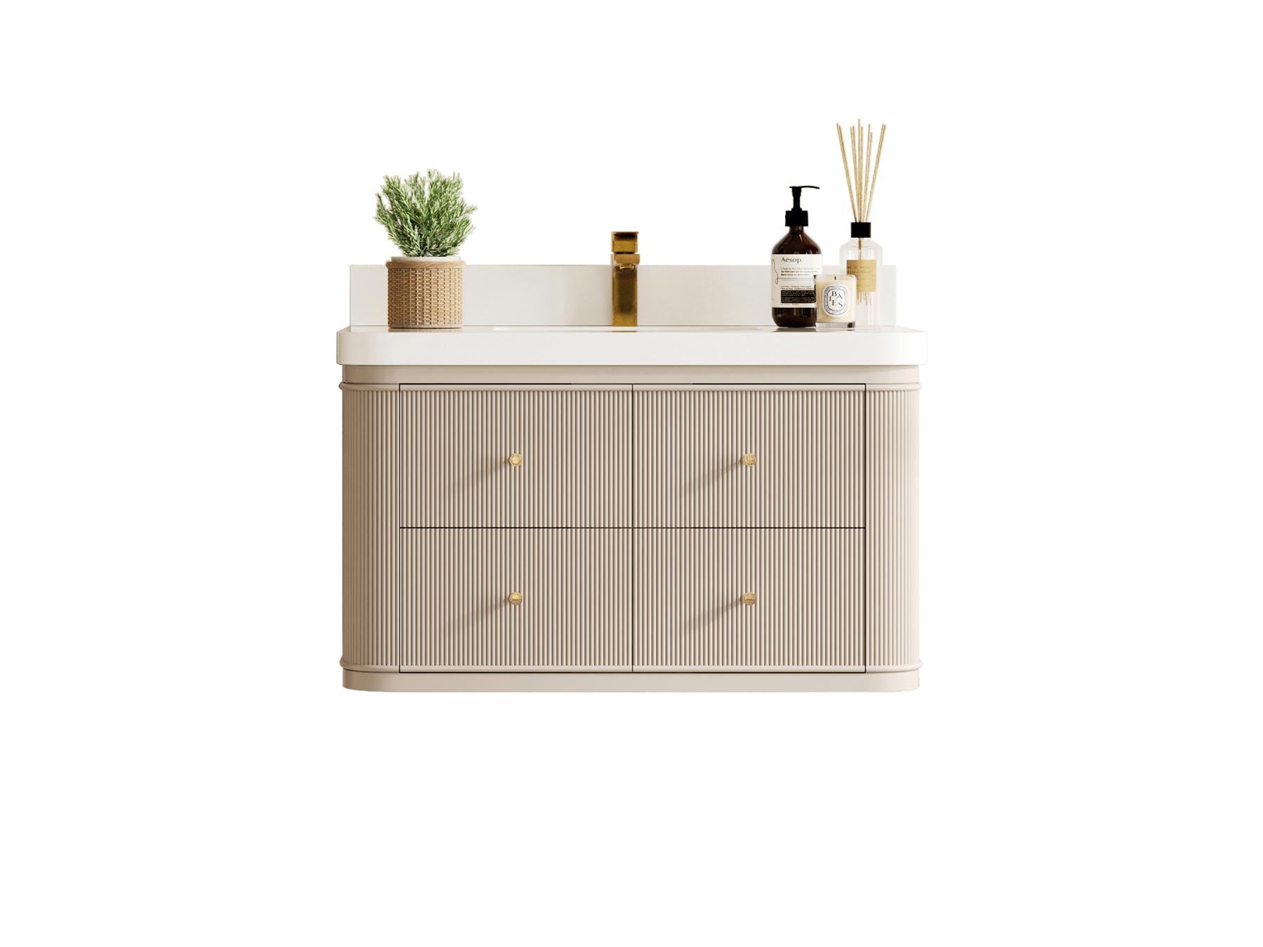 Hampton Floating 36 in. W x 22 in. D Center Sink Bathroom Vanity - Willow Bath and Vanity
