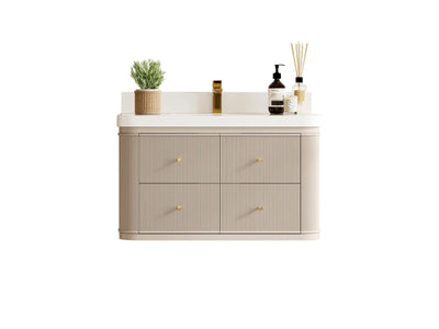 Hampton Floating 36 in. W x 22 in. D Center Sink Bathroom Vanity - Willow Bath and Vanity