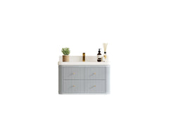Hampton Floating 36 in. W x 22 in. D Center Sink Bathroom Vanity - photo 1