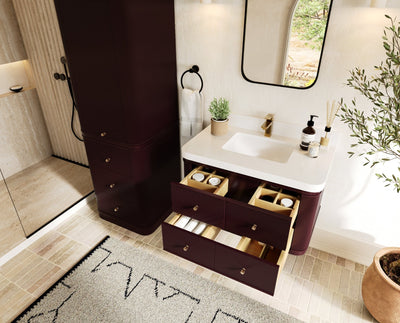 Hampton Floating 36 in. W x 22 in. D Center Sink Bathroom Vanity - Willow Bath and Vanity
